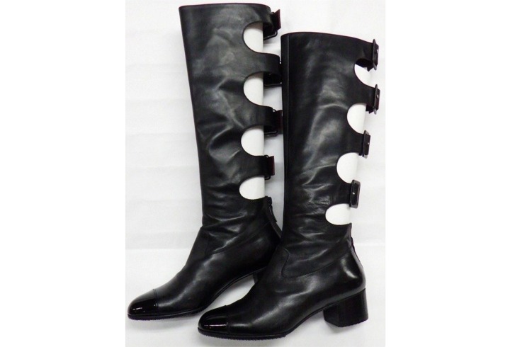 CHANEL レザー ベルト ロング ブーツ 36 1/2 黒 USED | 株式会社オルデック